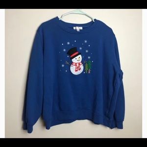 VTG Rebecca Malone Snowman Christmas Sweater SIZE XL Great Condition